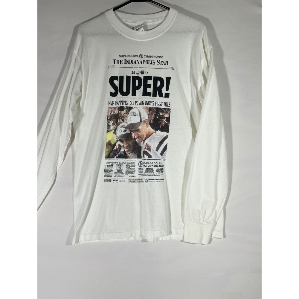 VTG 2007 Gildan Indianapolis‎ Colts Tee Men L White Super Bowl Champions Manning